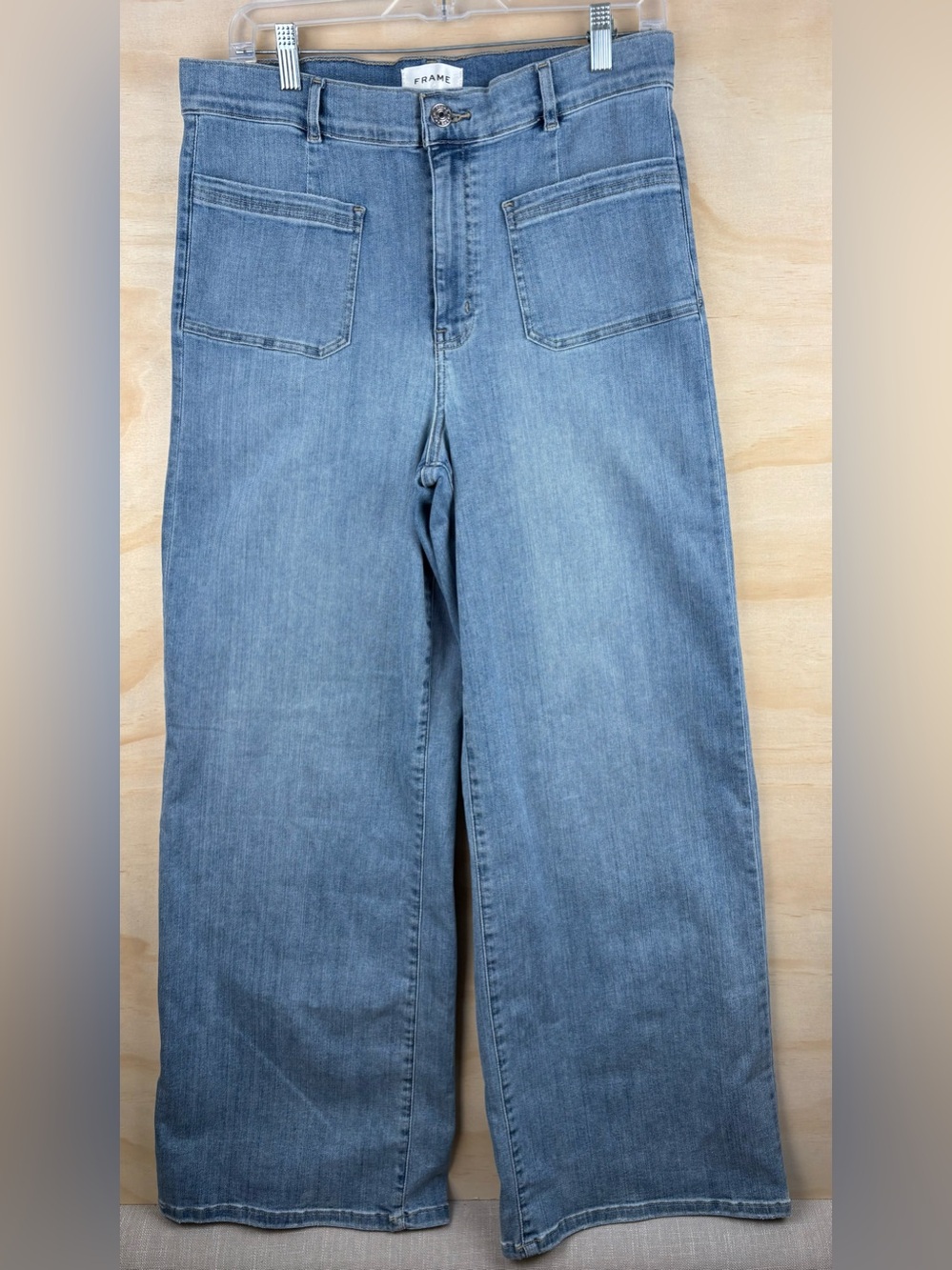 Frame Le Slim Palazzo Modernist Pocket Jeans Size 31 Wide Leg Blue